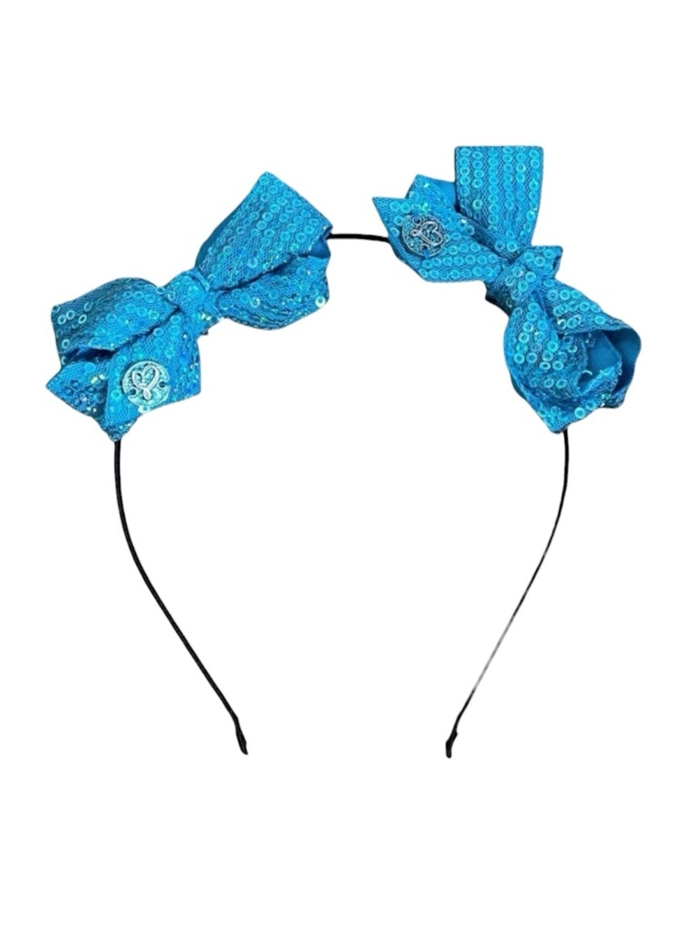 4/$25 JoJo Siwa Blue Sparkle Sequin Double Bow Headband